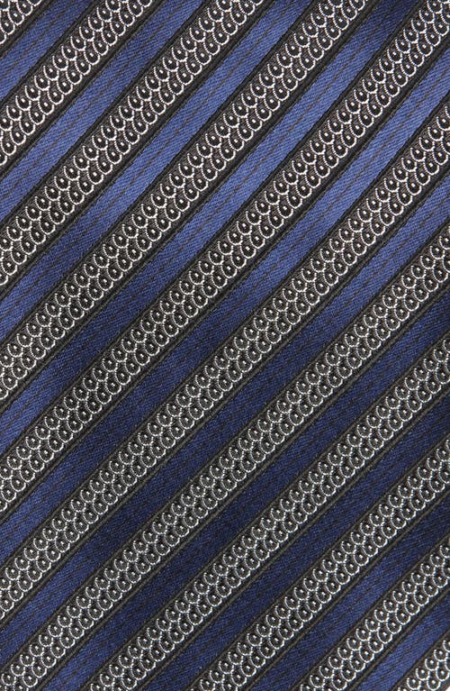 Shop Zegna Ties Stripe Silk Tie In Navy