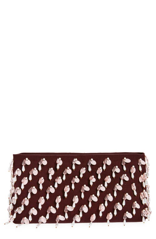 Dries Van Noten Bead & Sequin Clutch in Dark Brown 704 at Nordstrom