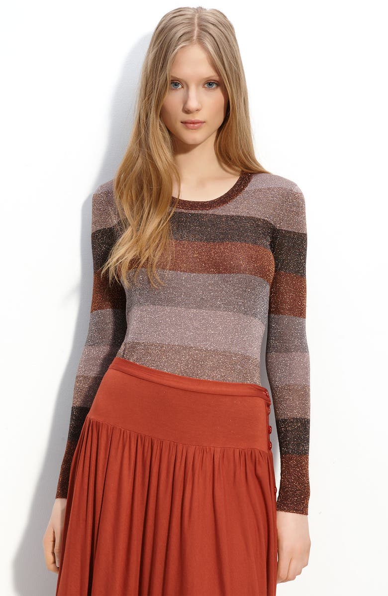 MARC BY MARC JACOBS 'Camino' Metallic Sweater, Main, color, COPPER METALLIC MULTI