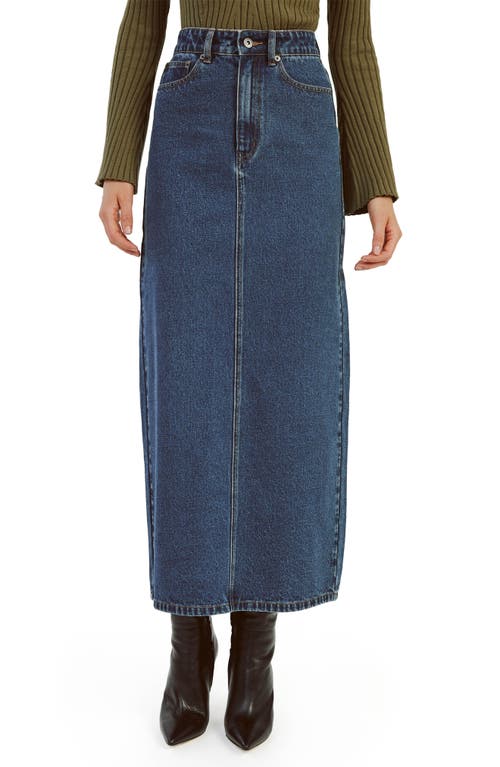 Bardot Evianna Denim Maxi Skirt In Washed Indigo