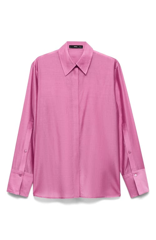 Mango Satin Lyocell Shirt Pink In Pink