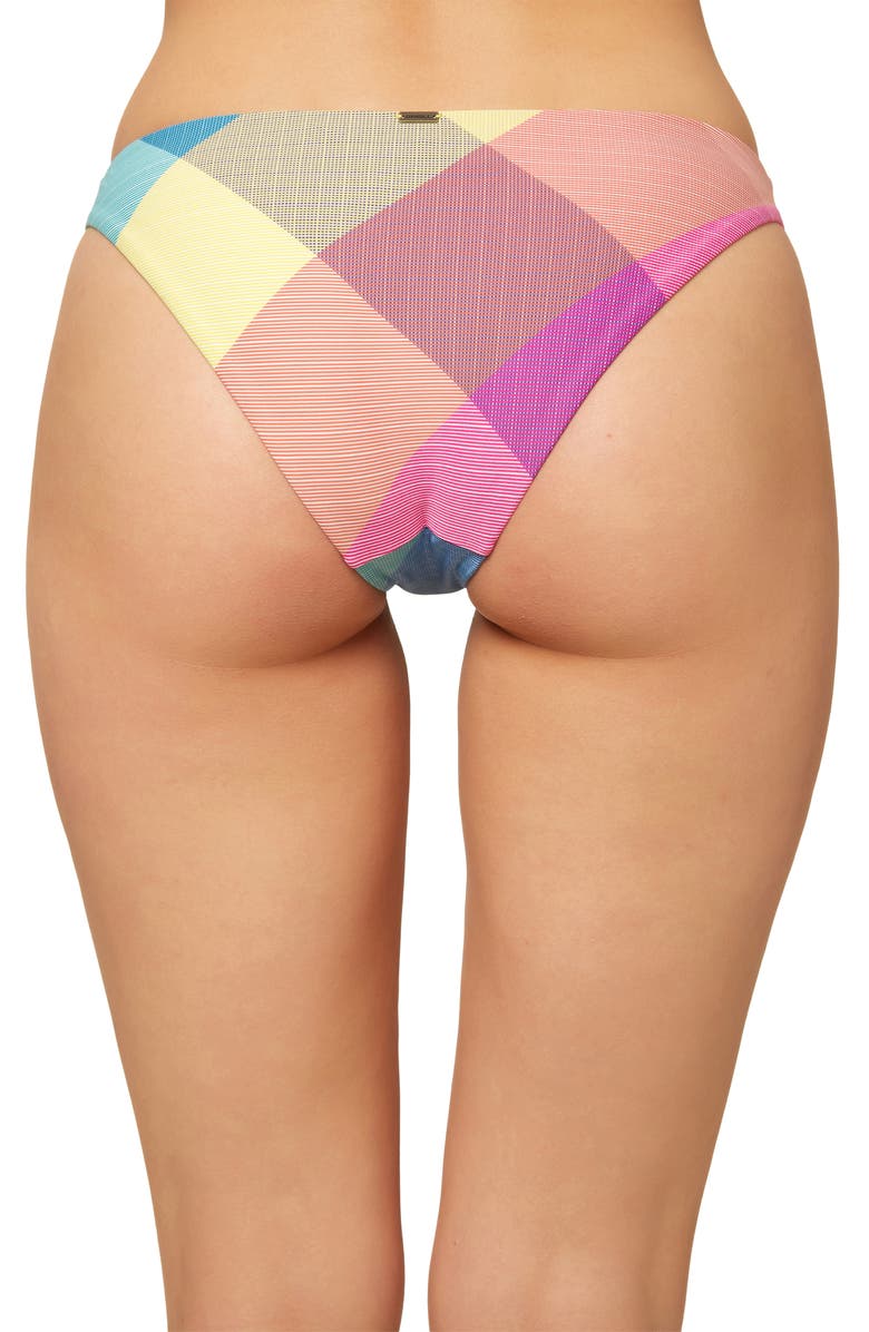 O'Neill Clementinas Plaid Bikini Bottoms, Alternate, color, 