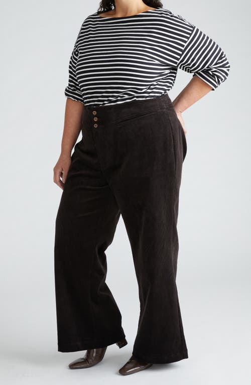 Universal Standard Charlie High Waist Stretch Corduroy Sailor Pants In Chocolate