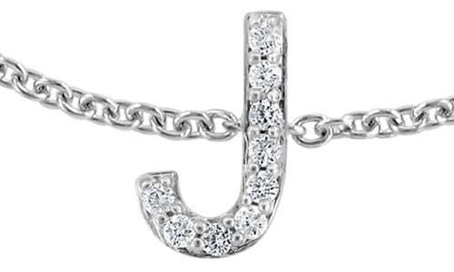 Effy Sterling Silver Diamond Initial Bracelet In Silver/j