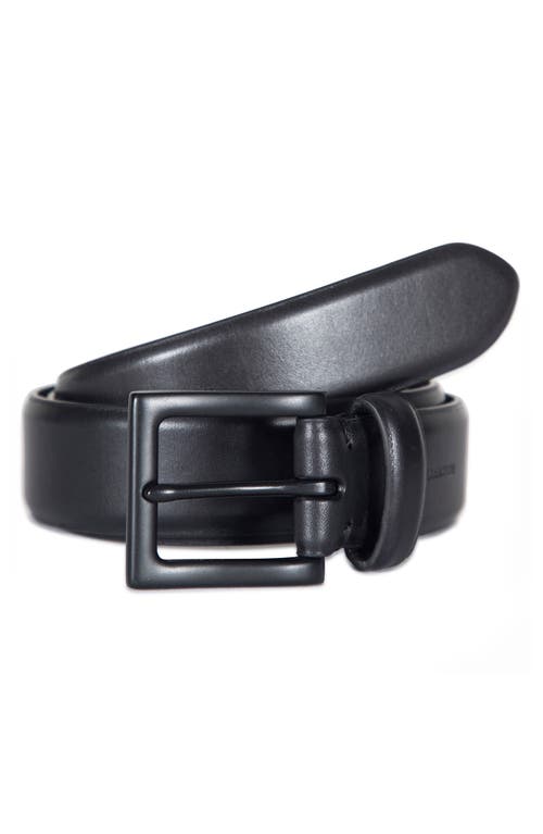 Shop Allsaints Feather Edge Leather Belt In Black/matte Black