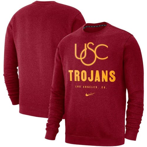 Men's Nike Cardinal USC Trojans Vault Stack Club Fleece Pullover Sweatshirt
