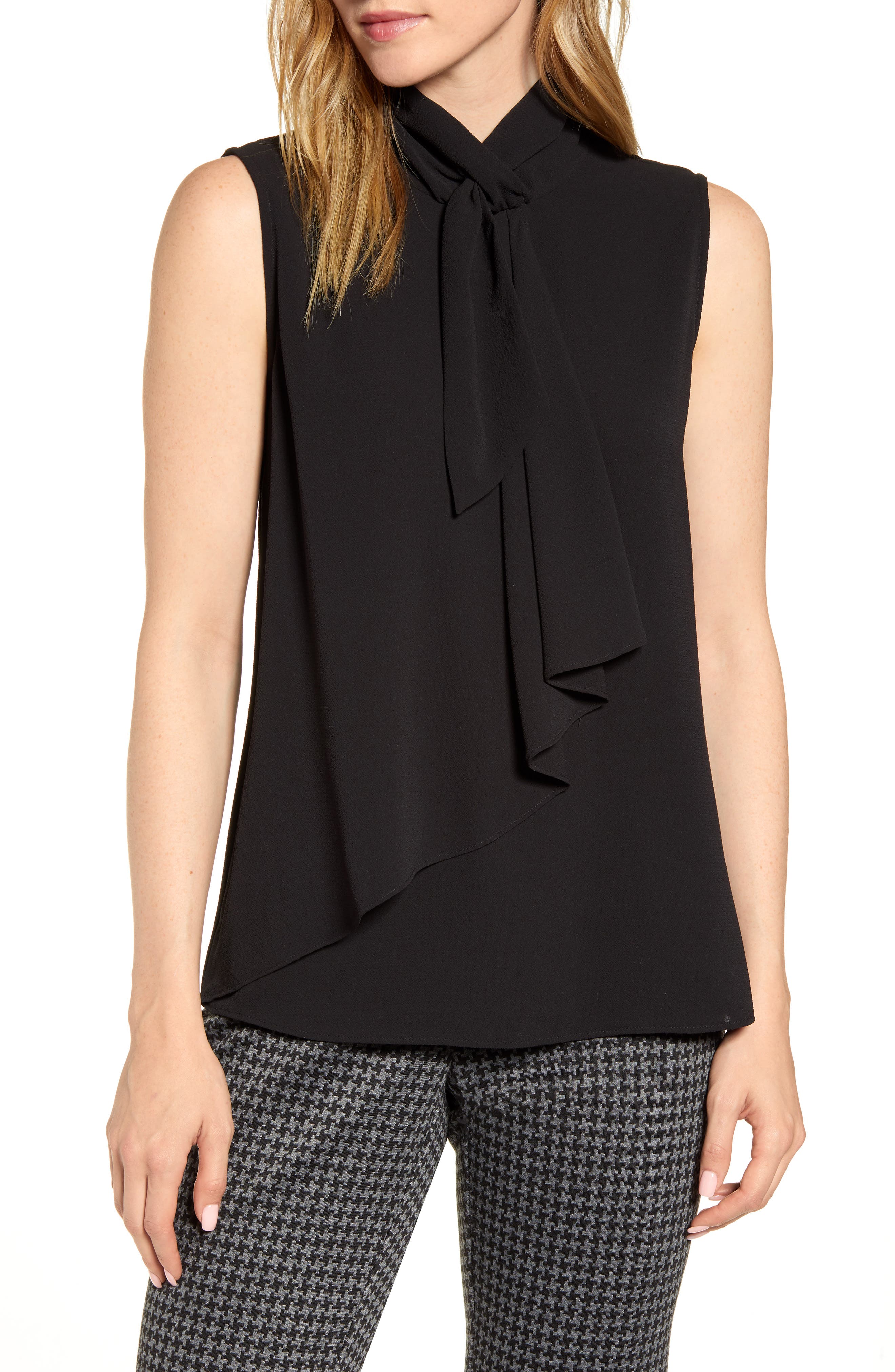 vince camuto tie neck blouse