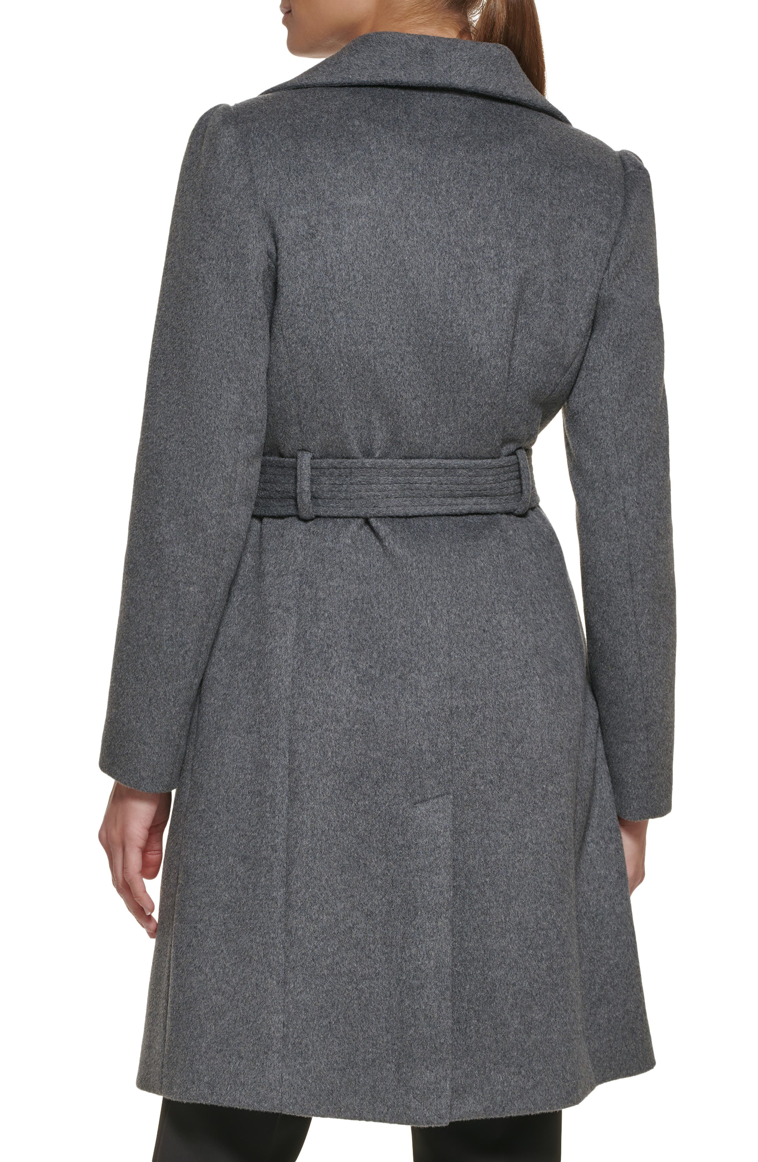gray wool wrap coat