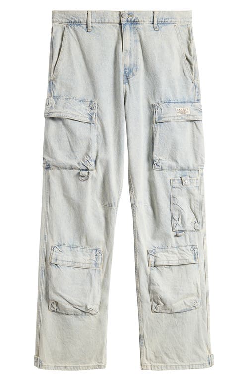 Shop Pacsun John Denim Cargo Pants In Light Indigo