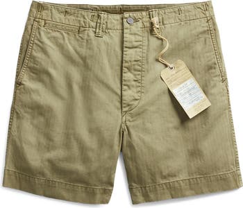 Double RL Herringbone Cotton Twill Field Shorts | Nordstrom