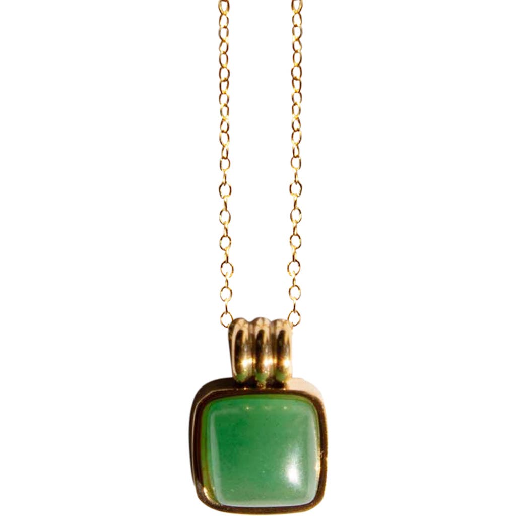 SEREE SEREE PUZZLE SQUARE JADE STONE PENDANT NECKLACE