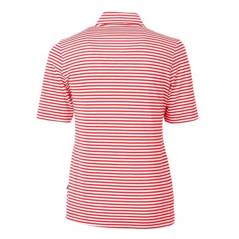 Shop Cutter & Buck Red Lansing Lugnuts Virtue Drytec Eco Pique Stripe Recycled Top