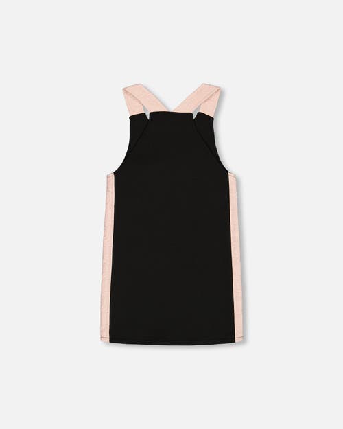 Shop Deux Par Deux Little Girl's Jumper Dress With Contrast Band Black In Anthracite