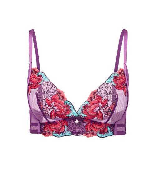 Adore Me Emilie Unlined Bralette Bra In Floral Purple