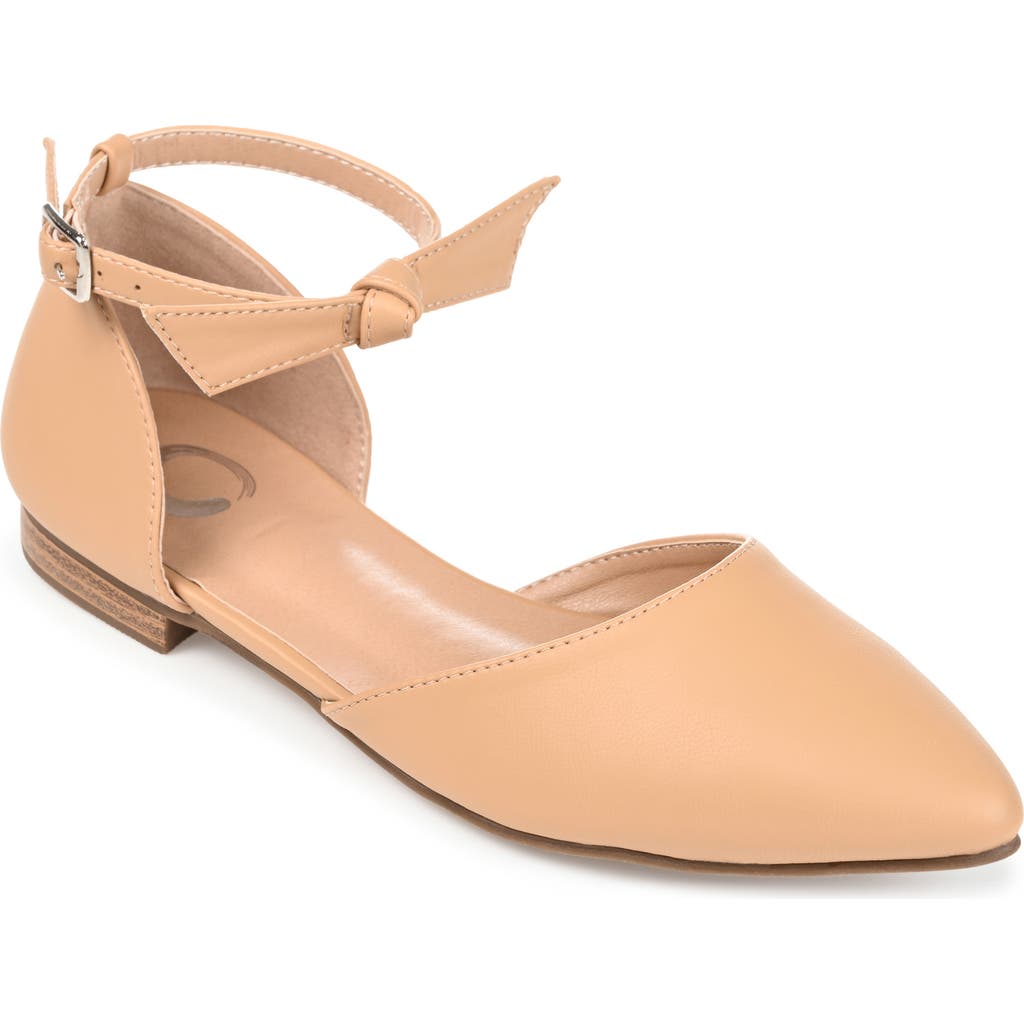 Journee Collection Womens Vielo Ballet Almond Toe Buckle Flats In Tan