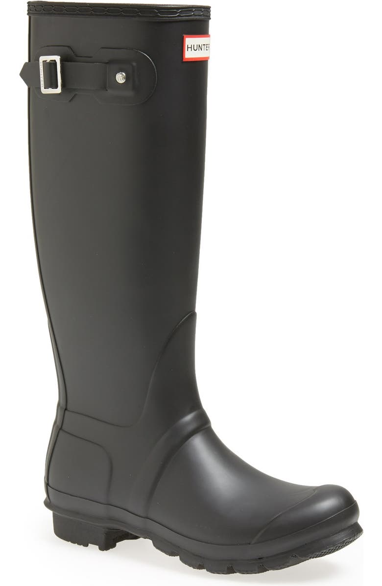 Hunter Original Tall'Rain Boot, Main, color, Black Matte/ Black