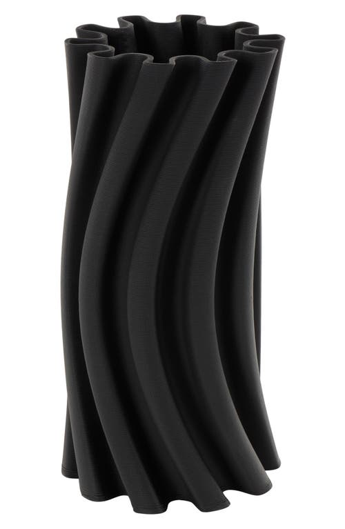 Vivian Lune Home Black Ceramic Vase In Black
