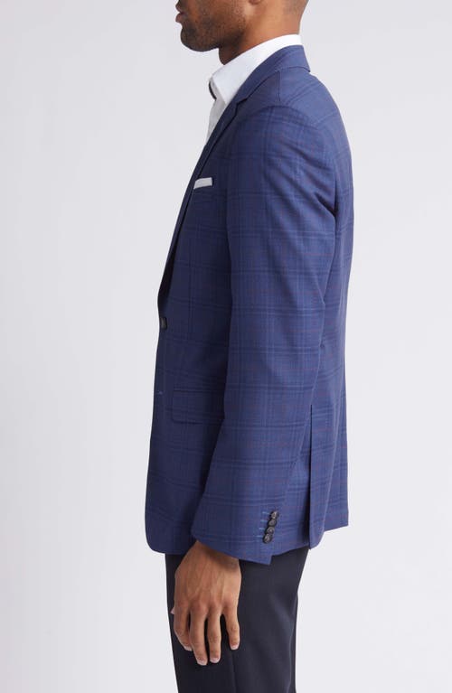 Shop Hugo Boss Boss Hutson Plaid Virgin Wool Sport Coat In Navy