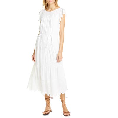 La Vie Rebecca Taylor Embroidered Voile Dress, White