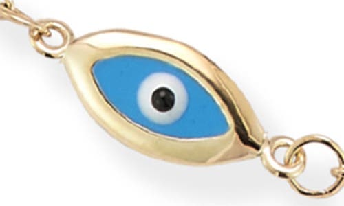 Ember Fine Jewelry 14k Gold Enamel Evil Eye Anklet In Gold