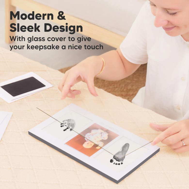 Shop Keababies Duo Clean Touch Inkless Hand & Footprint Frame Kit In Gunmetal Gray