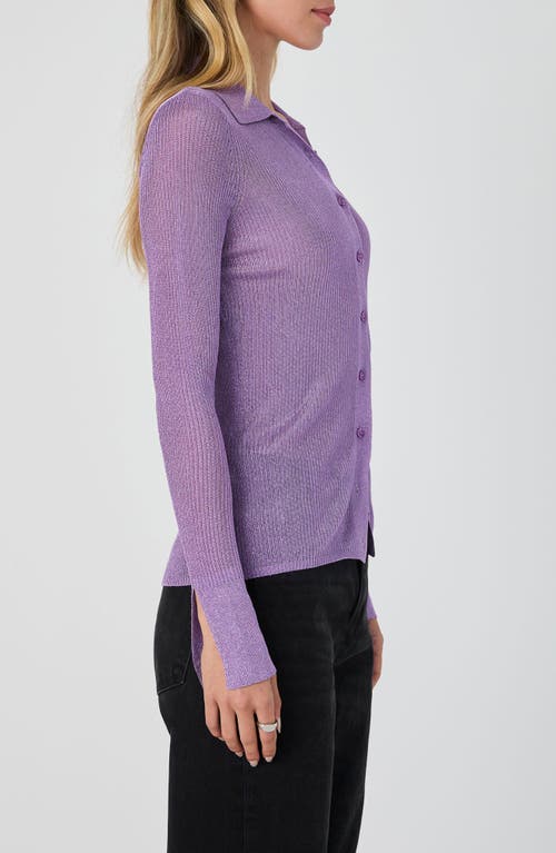 Shop French Connection Metallic Collared Cardigan In 50-lavender