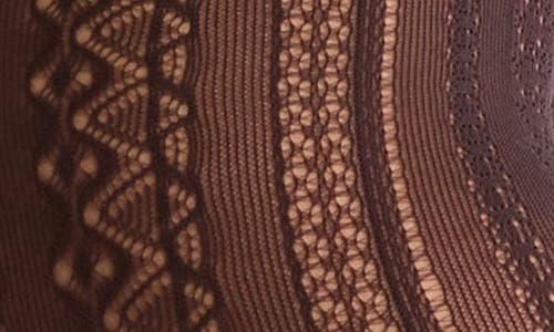 Shop Nordstrom Vertical Pattern Mesh Tights In Chocolate