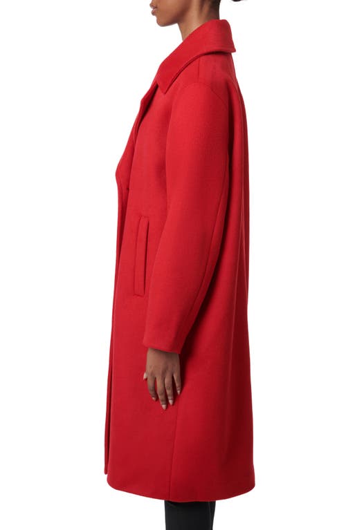 Shop Bernardo Relaxed Double Breasted Coat In Red