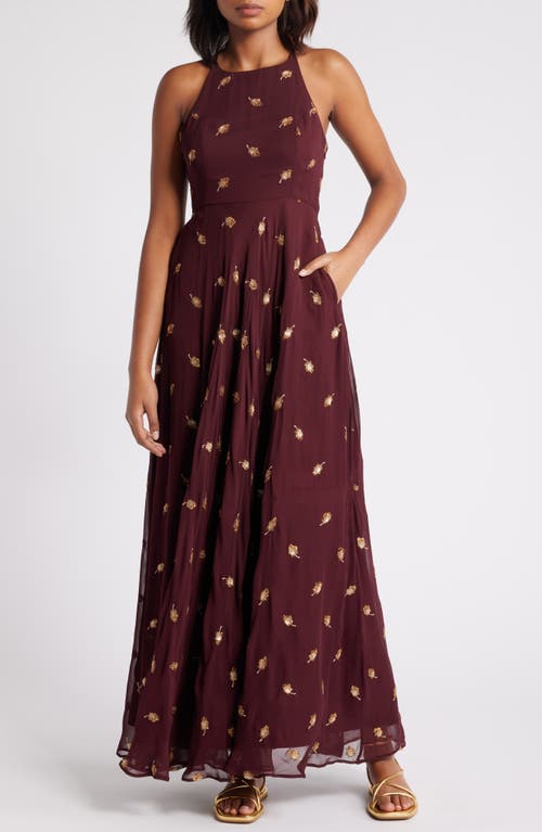 Shop Sani Nila Anarkali With Dupatta In Burgundy