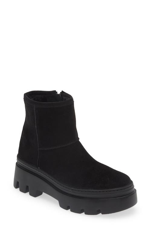 Shelly Faux Fur Lined Boot in Black Soft Suede