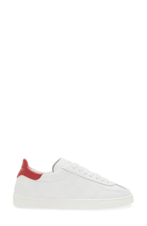 Valentino By Mario Valentino Guiditta Leather Sneaker In White Red