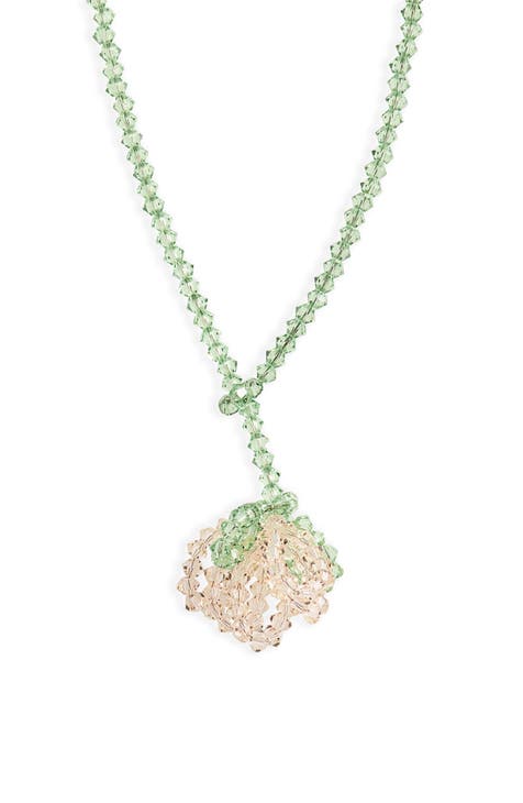 Crystal Flower Pendant Y-Necklace