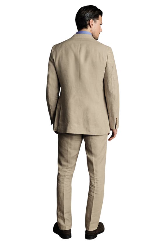 Shop Charles Tyrwhitt Linen Slim Fit Jacket In Taupe