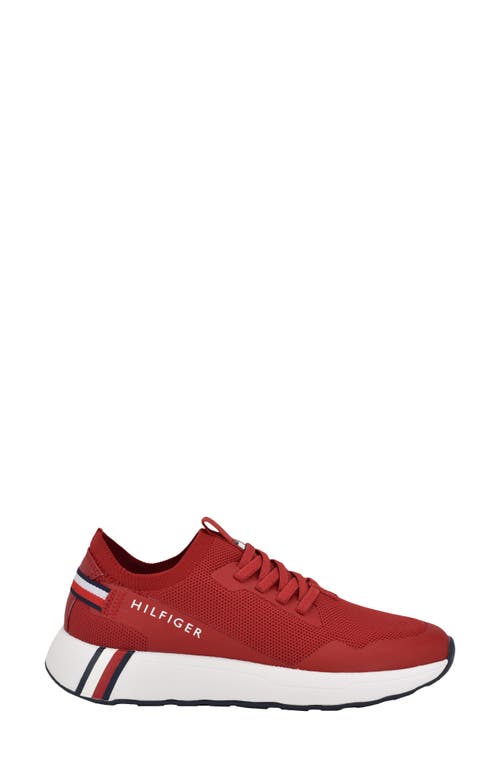 Shop Tommy Hilfiger Knit Sneaker In Medium Red