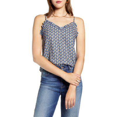 Halogen Ruffle Trim Camisole, Blue