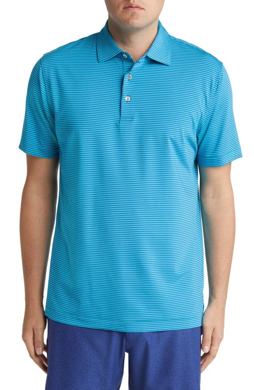 Hales Stripe Performance Polo in Starboard Blue