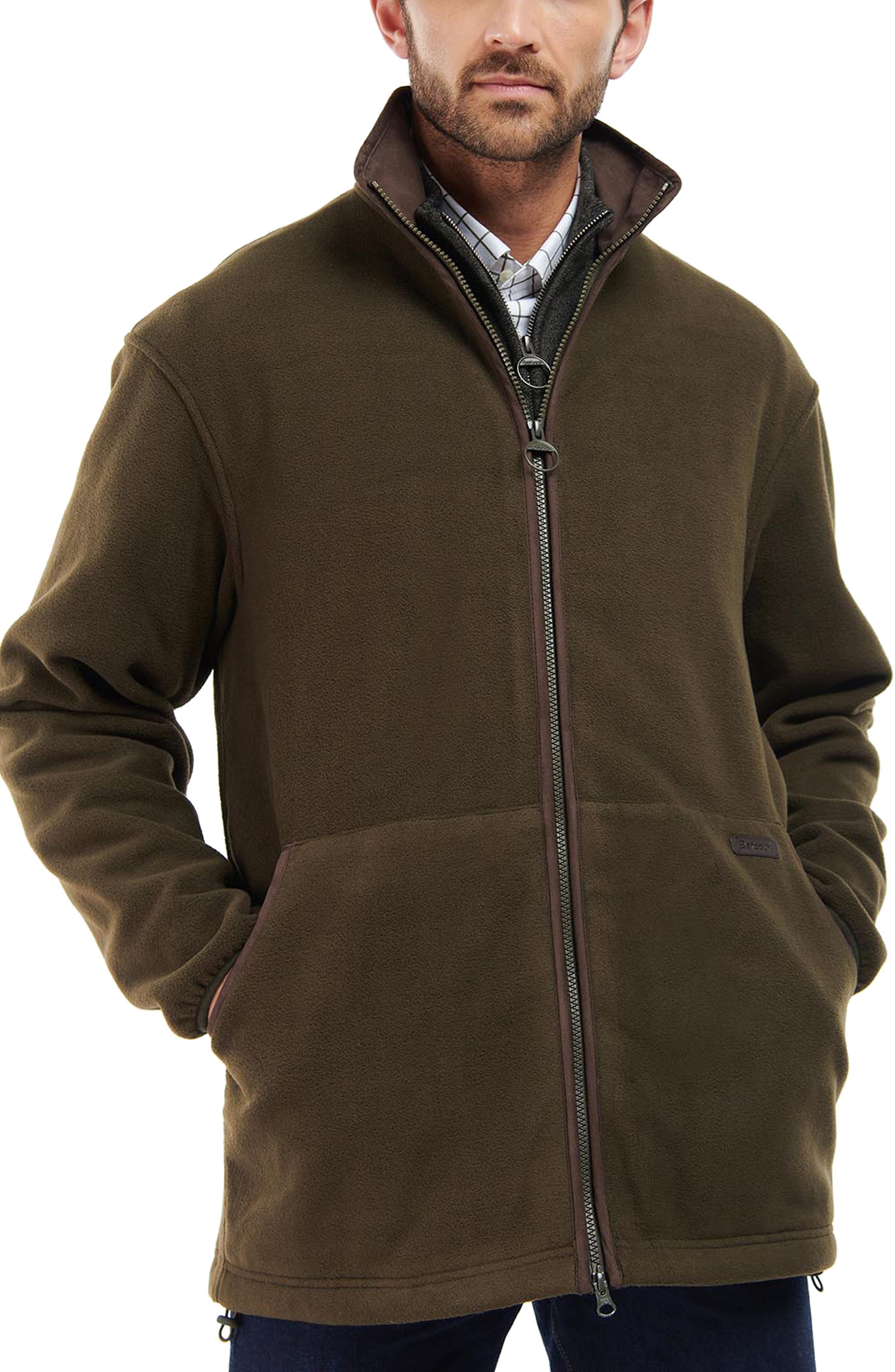 Mens Muzzer Fuzzar Camo Textured Fleece Zip-Up Jacket in Bark Brown at Nordstrom Nordstrom Men Clothing Jackets Fleece Jackets 
