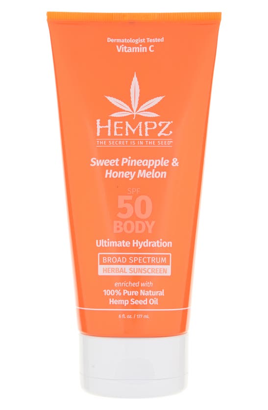 Shop Hempz Sweet Pineapple & Honey Melon Herbal Body Sunscreen Spf 50