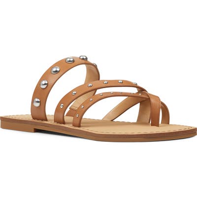 Nine West Clara Studded Toe Loop Sandal, Brown