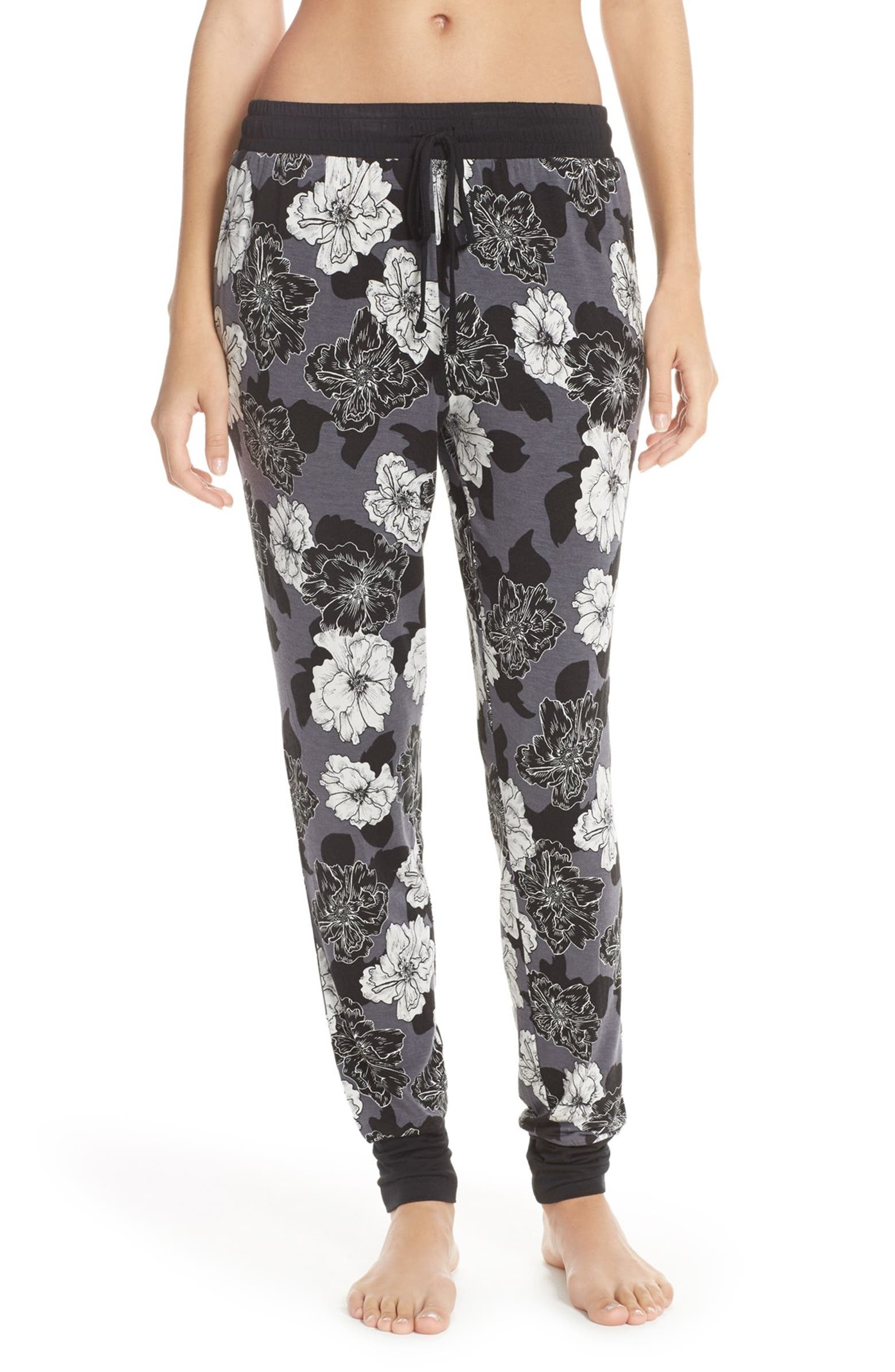 PJ Salvage 'Black Night' Floral Print Pants | Nordstrom