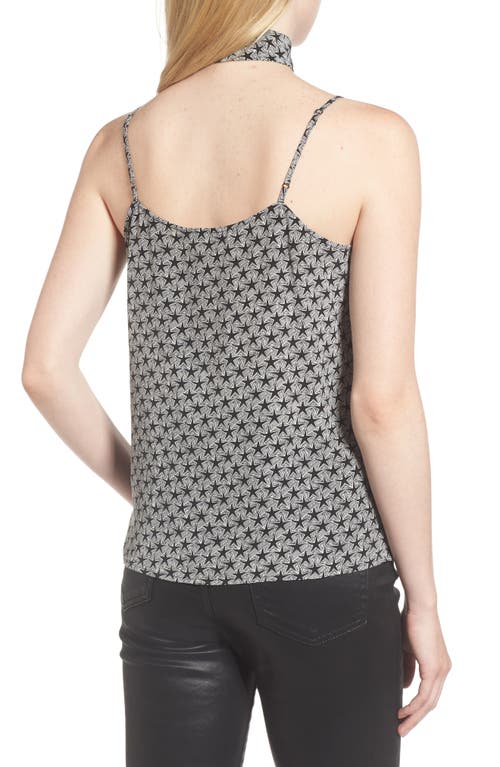 Shop Ag Lisette Silk Tank & Scarf In Starline True Black/ivory