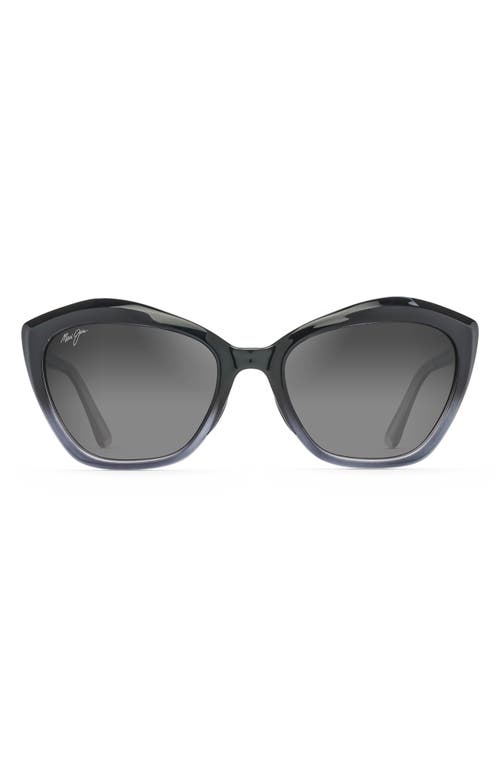 Maui Jim Lotus 56mm Polarizedplus2® Cat Eye Sunglasses In Black