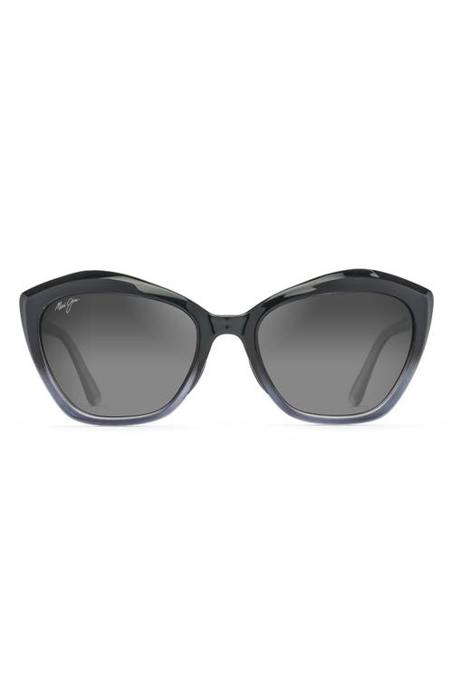 Maui Jim Lotus 02j Sunglasses In Black Fade/neutral Grey