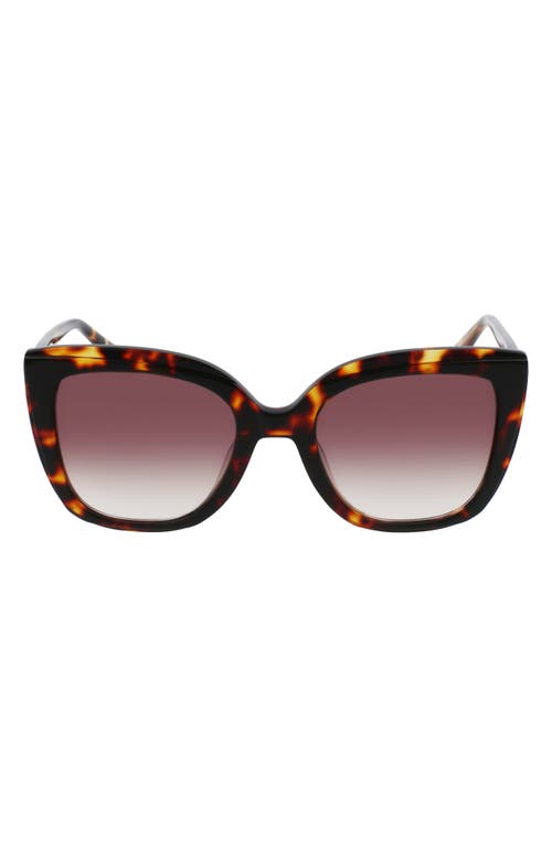 Longchamp Le Pliage 53mm Gradient Rectangular Sunglasses in Dark Havana/Brown at Nordstrom