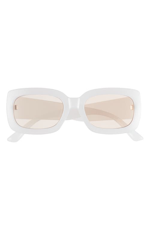 50mm Rectangular Sunglasses in Milky White