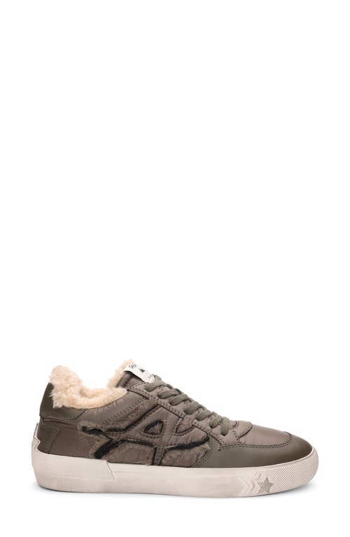 Shop Ash Malibu Faux Fur Trim Sneaker In Military/military