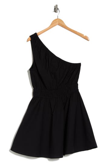 Shop Steve Madden One-shoulder Minidress In Black