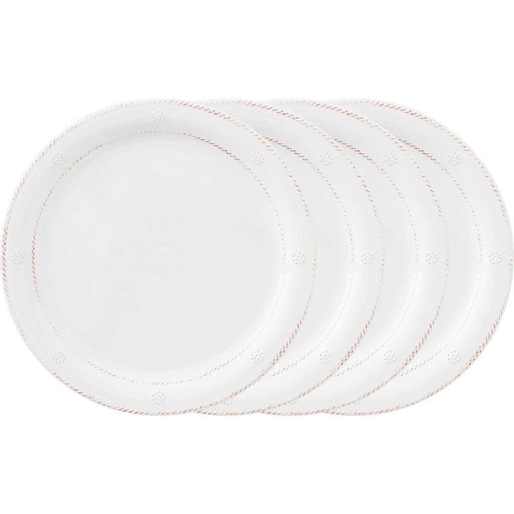Juliska Berry & Thread Melamine Dinner Plates, Set Of 4 In Whitewash