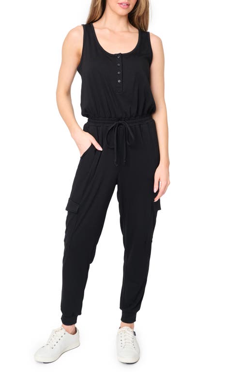 The Luxe Essential Cargo Jumpsuit in Black