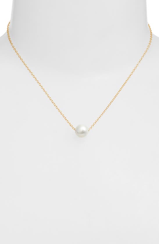 Shop Ki-ele Freshwater Pearl Pendant Necklace In Gold